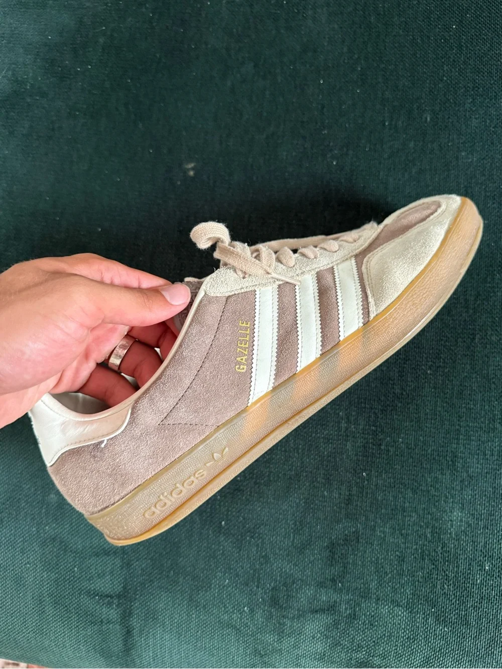 adidas Men’s Gazelle Suede Sneakers in Light Brown/Beige